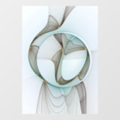 Abstracte Modern Turquoise Brown Gold Elegance Raamsticker (Vel)