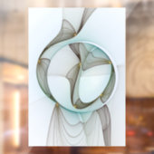 Abstracte Modern Turquoise Brown Gold Elegance Raamsticker (Vel 2)