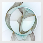 Abstracte Modern Turquoise Brown Gold Elegance Raamsticker (Vel)