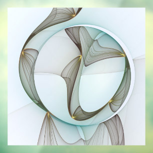 Abstracte Modern Turquoise Brown Gold Elegance Raamsticker