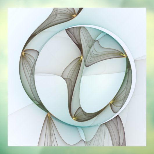 Abstracte Modern Turquoise Brown Gold Elegance Raamsticker (Vel 3)