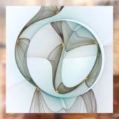 Abstracte Modern Turquoise Brown Gold Elegance Raamsticker (Vel 2)