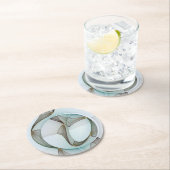 Abstracte Modern Turquoise Brown Gold Elegance Ronde Kartonnen Onderzetter (Insitu)