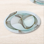 Abstracte Modern Turquoise Brown Gold Elegance Ronde Kartonnen Onderzetter (Gebogen)