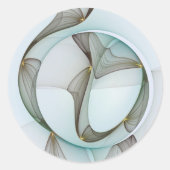 Abstracte Modern Turquoise Brown Gold Elegance Ronde Sticker (Voorkant)