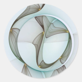 Abstracte Modern Turquoise Brown Gold Elegance Ronde Sticker