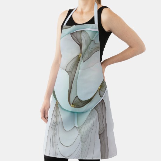 Abstracte Modern Turquoise Brown Gold Elegance Schort (Insitu)