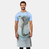 Abstracte Modern Turquoise Brown Gold Elegance Schort (Gedragen)