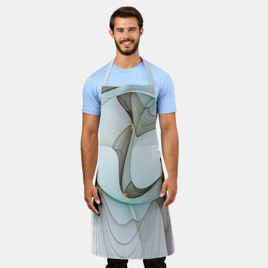 Abstracte Modern Turquoise Brown Gold Elegance Schort (Gedragen)