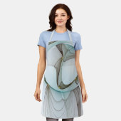 Abstracte Modern Turquoise Brown Gold Elegance Schort (Gedragen)