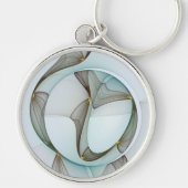 Abstracte Modern Turquoise Brown Gold Elegance Sleutelhanger (Voorkant)