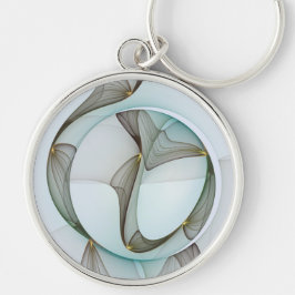 Abstracte Modern Turquoise Brown Gold Elegance Sleutelhanger