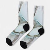 Abstracte Modern Turquoise Brown Gold Elegance Sokken (Links)