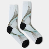 Abstracte Modern Turquoise Brown Gold Elegance Sokken (Rechts)