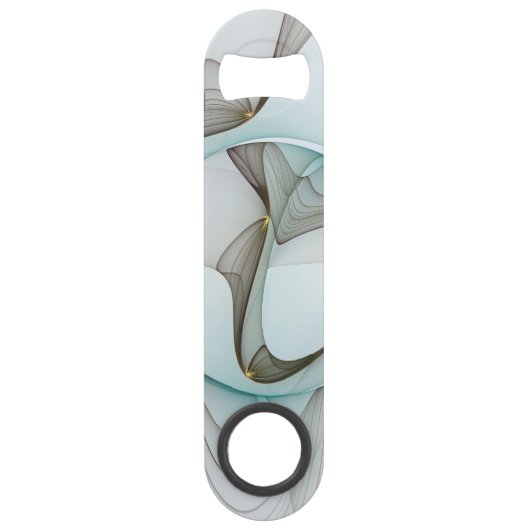 Abstracte Modern Turquoise Brown Gold Elegance Speed Flessenopener (Voorkant)