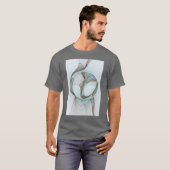 Abstracte Modern Turquoise Brown Gold Elegance T-shirt (Voorkant volledig)