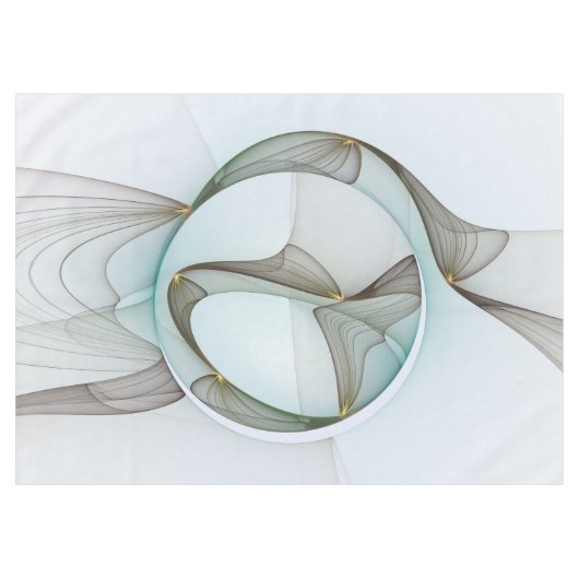 Abstracte Modern Turquoise Brown Gold Elegance Tafelkleed (Voorkant (Horizontaal))