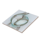 Abstracte Modern Turquoise Brown Gold Elegance Tegeltje (Zijkant)