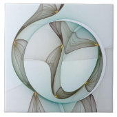 Abstracte Modern Turquoise Brown Gold Elegance Tegeltje (Voorkant)