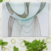 Abstracte Modern Turquoise Brown Gold Elegance Theedoek (Gevouwen)