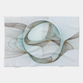 Abstracte Modern Turquoise Brown Gold Elegance Theedoek (Horizontaal)