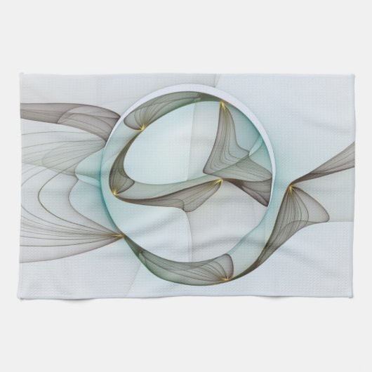 Abstracte Modern Turquoise Brown Gold Elegance Theedoek (Horizontaal)