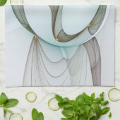 Abstracte Modern Turquoise Brown Gold Elegance Theedoek (Gevouwen)