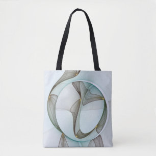Abstracte Modern Turquoise Brown Gold Elegance Tote Bag