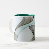 Abstracte Modern Turquoise Brown Gold Elegance Tweekleurige Koffiemok (Voorkant links)