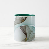 Abstracte Modern Turquoise Brown Gold Elegance Tweekleurige Koffiemok (Center)