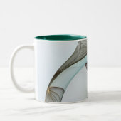 Abstracte Modern Turquoise Brown Gold Elegance Tweekleurige Koffiemok (Links)