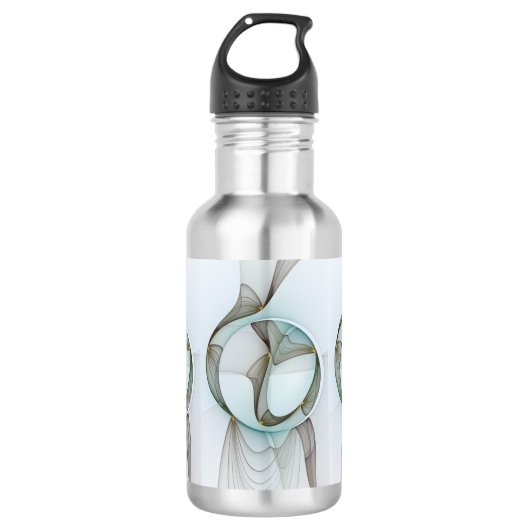 Abstracte Modern Turquoise Brown Gold Elegance Waterfles (Voorkant)