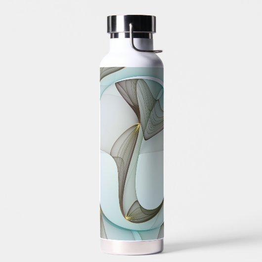 Abstracte Modern Turquoise Brown Gold Elegance Waterfles (Links)