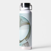 Abstracte Modern Turquoise Brown Gold Elegance Waterfles (Achterkant)