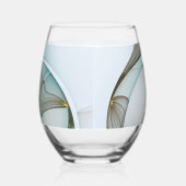 Abstracte Modern Turquoise Brown Gold Elegance Wijnglas Zonder Voet (Links)