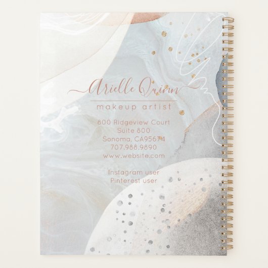 Abstracte moderne aardse Waterverf make-up artist Planner (Achterkant)