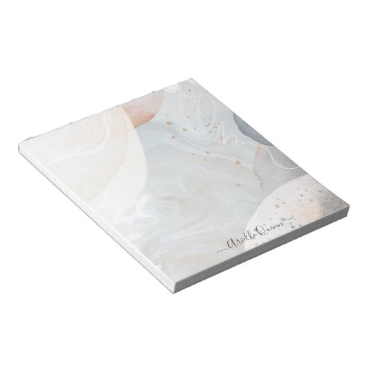 Abstracte moderne aardse Waterverf Notitieblok (Schuin)