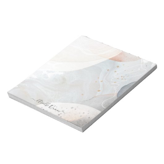 Abstracte moderne aardse Waterverf Notitieblok (Linkerzijde)