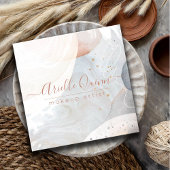 Abstracte moderne aardse Waterverf Vierkante Visitekaartje