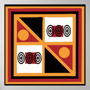 Abstracte moderne Afrikaanse geometrische kunst Poster