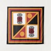 Abstracte moderne Afrikaanse geometrische kunst Wandkleed (Voorkant (horizontaal))