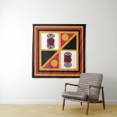 Abstracte moderne Afrikaanse geometrische kunst Wandkleed (In Situ (horizontaal))