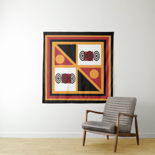 Abstracte moderne Afrikaanse geometrische kunst Wandkleed