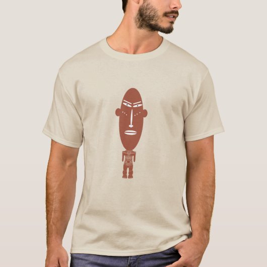 Abstracte moderne Afrikaanse inheemse gezichtskuns T-shirt (Voorkant)