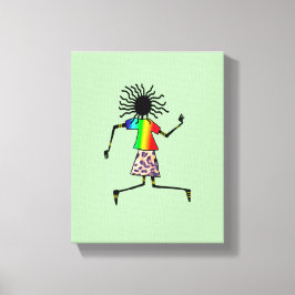 Abstracte, moderne Afrikaanse kunst Elegante danse Canvas Afdruk