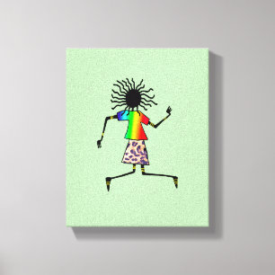 Abstracte, moderne Afrikaanse kunst Elegante danse Canvas Afdruk