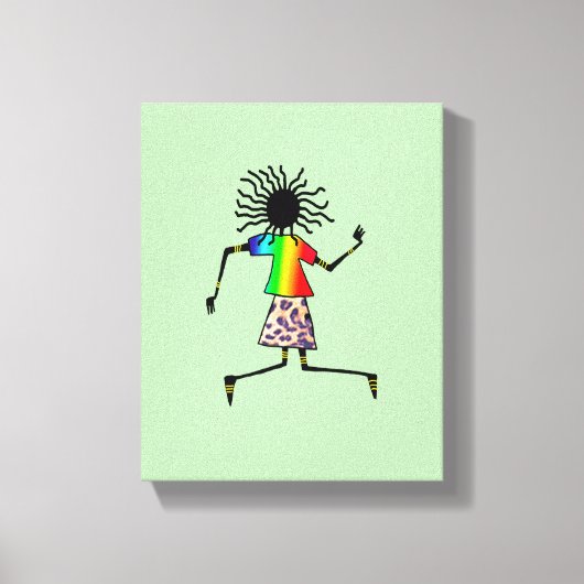 Abstracte, moderne Afrikaanse kunst Elegante danse Canvas Afdruk (Voorkant)