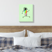 Abstracte, moderne Afrikaanse kunst Elegante danse Canvas Afdruk (Insitu (Slaapkamer))