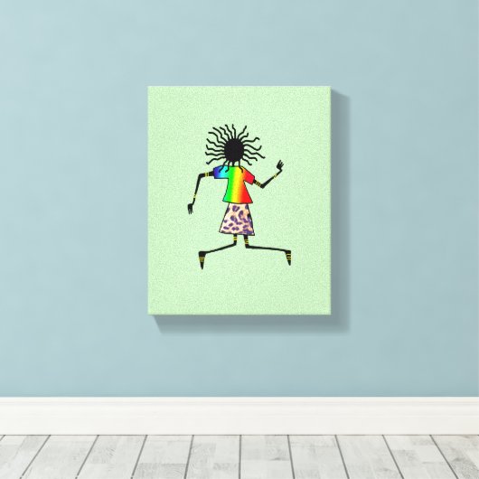 Abstracte, moderne Afrikaanse kunst Elegante danse Canvas Afdruk (Insitu (Houten vloer))