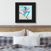 Abstracte, moderne Afrikaanse kunst reggae danser Canvas Afdruk (Insitu (Slaapkamer))